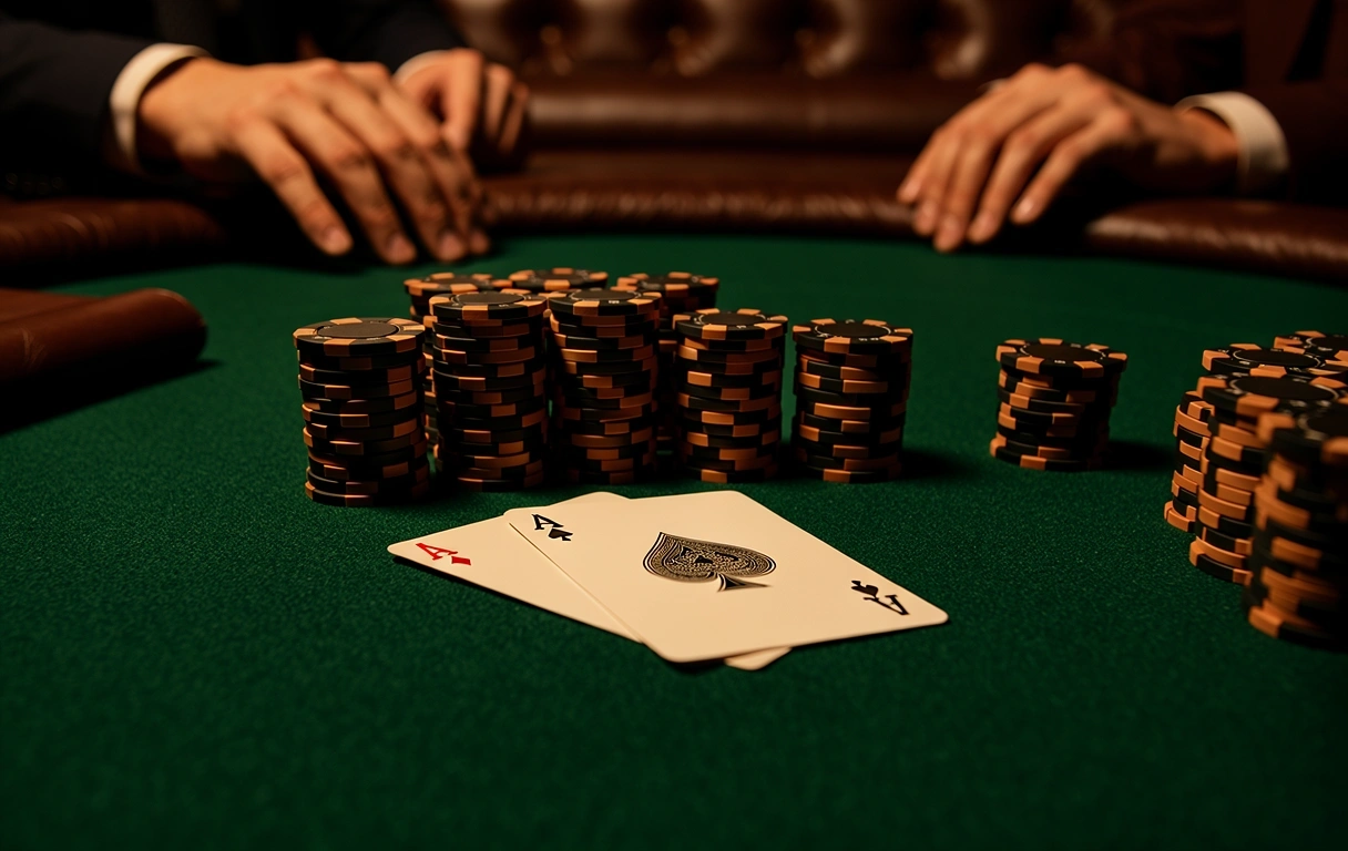 Premium poker equipment in use